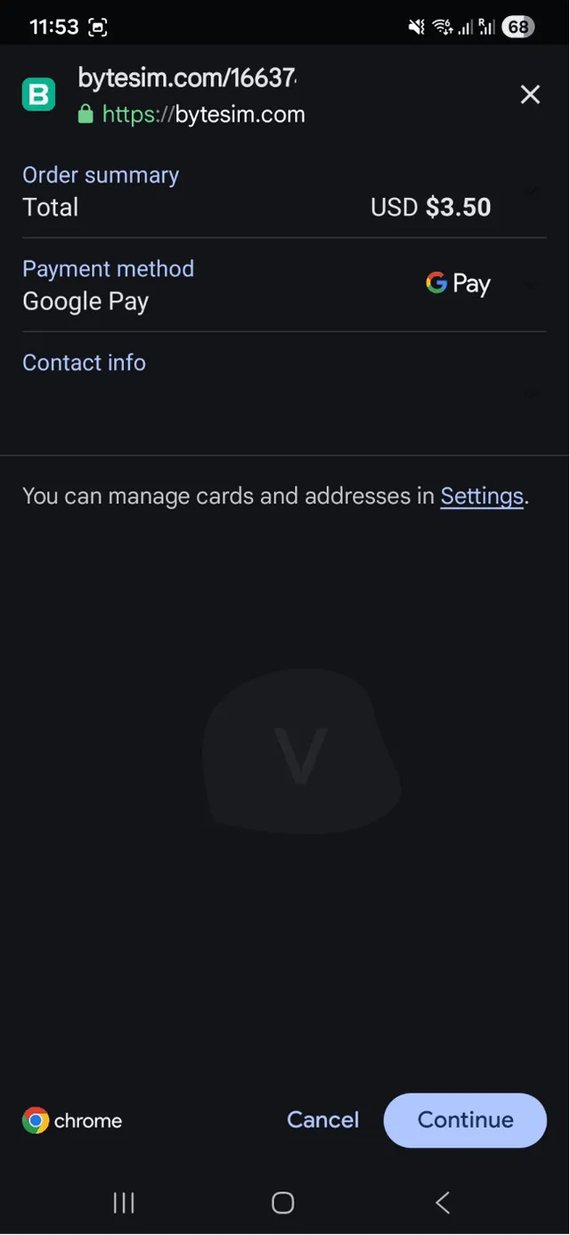 Proces zakupu ByteSIM 5