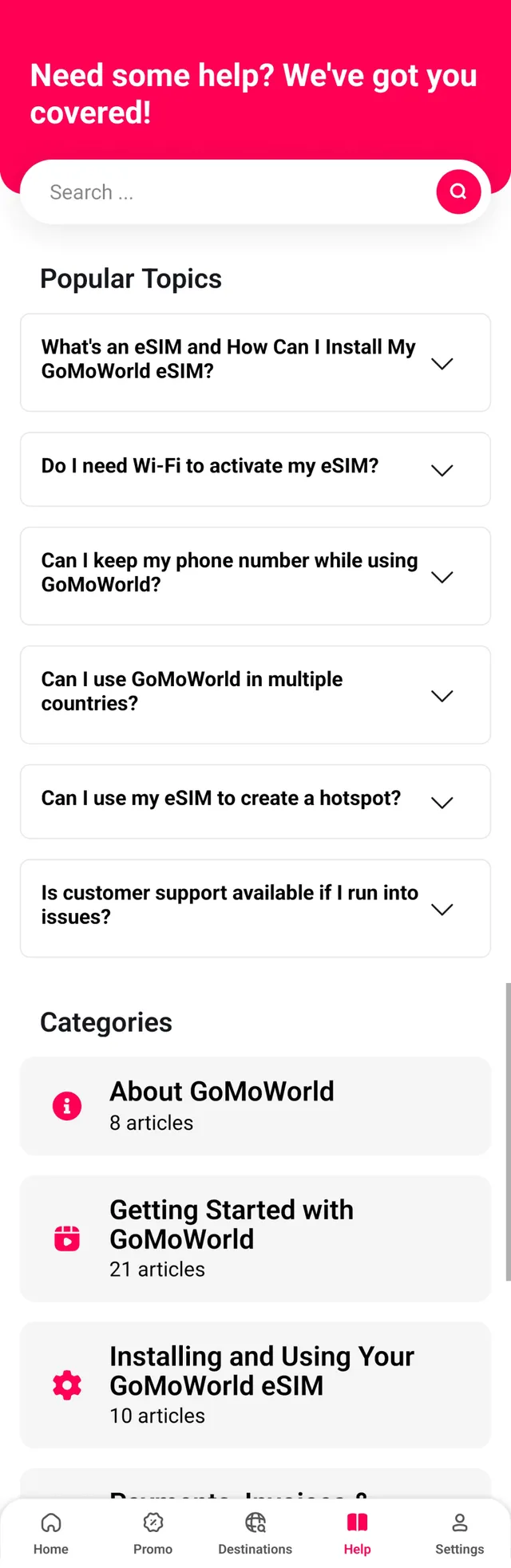 Ukázka obrazovky aplikace GoMoWorld 5