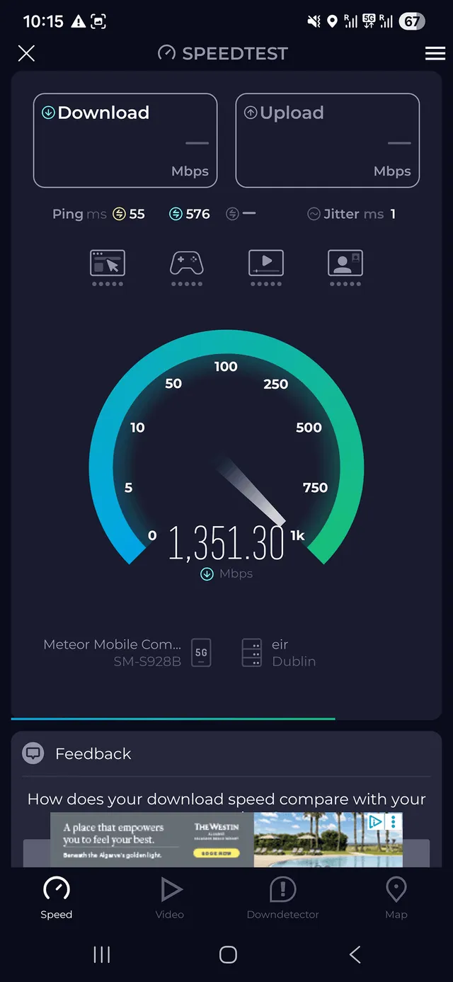 Výsledek testu rychlosti GoMoWorld eSIM 1