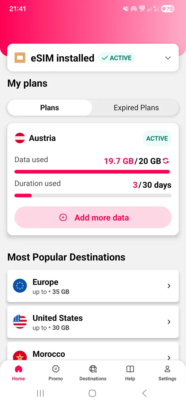 Výsledek testu rychlosti GoMoWorld eSIM 4