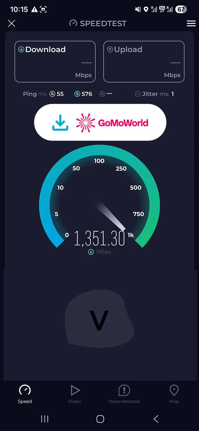 Test rychlosti GoMoWorld 1