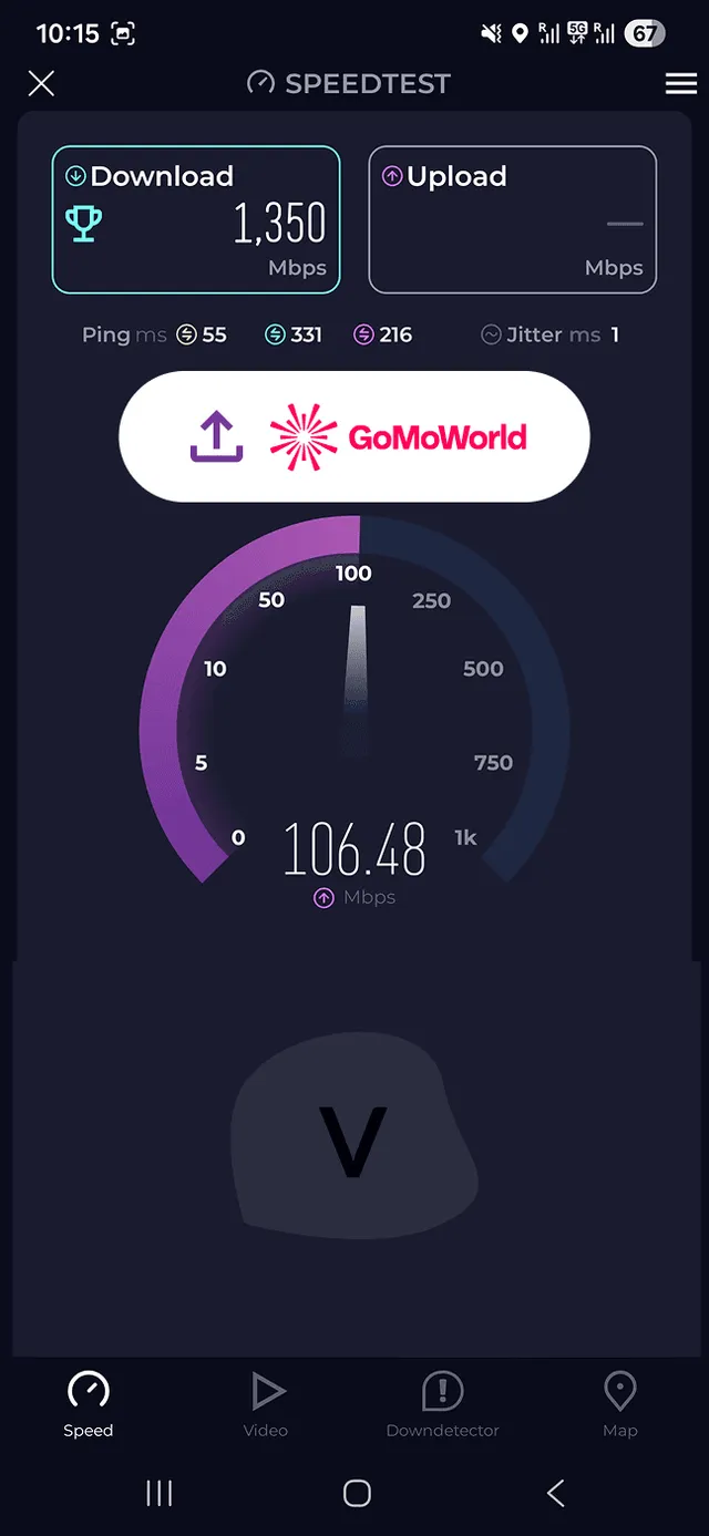 Test rychlosti GoMoWorld 2
