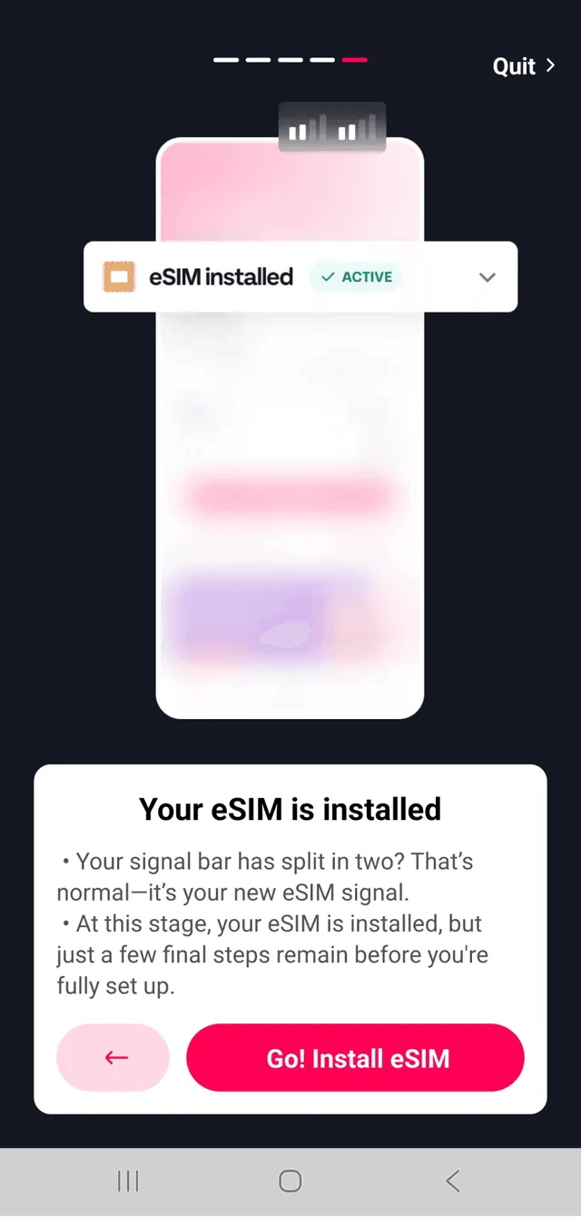Instalace GoMoWorld eSIM krok 2