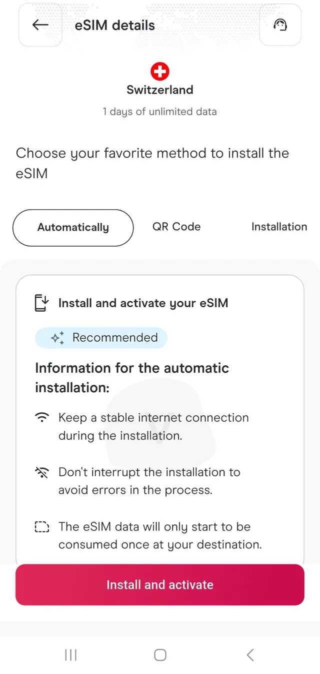 Instalace Holafly eSIM