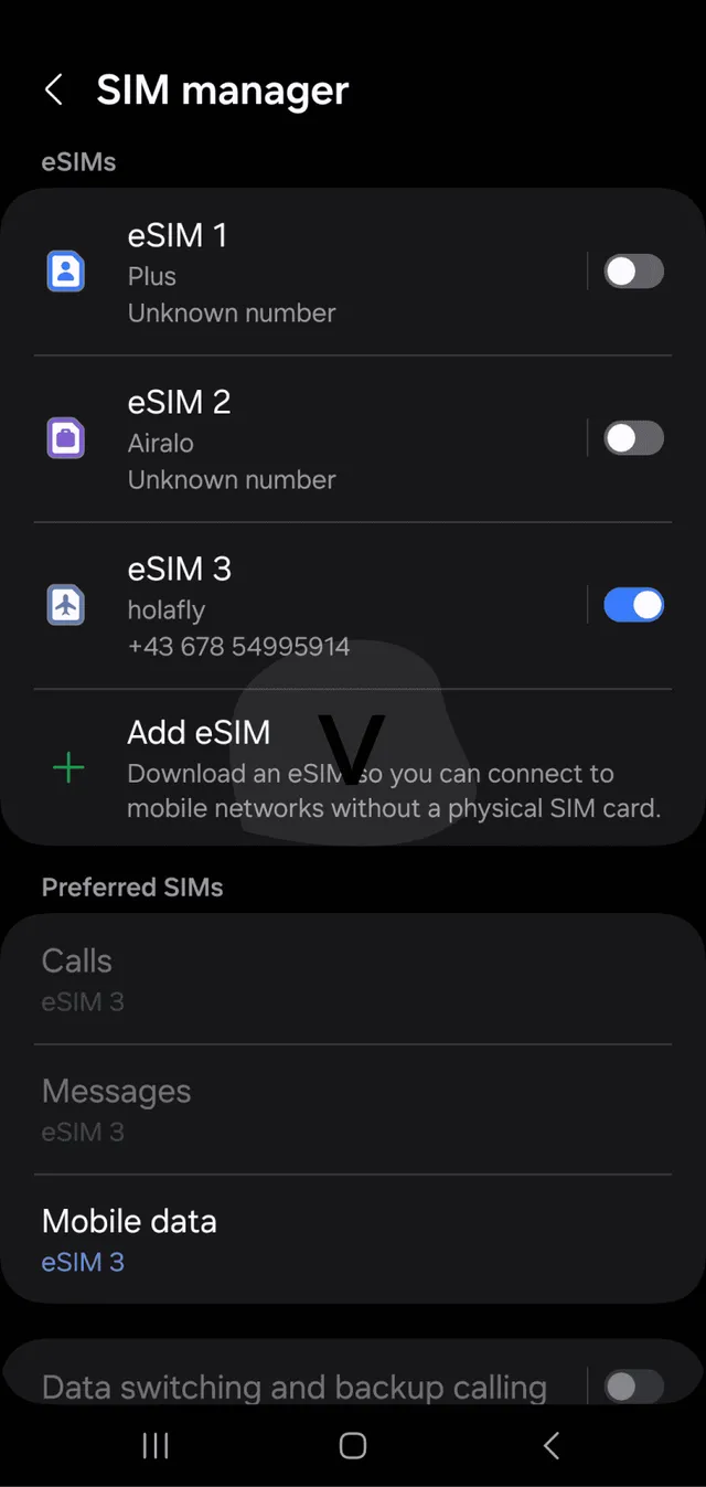 Instalace Holafly eSIM