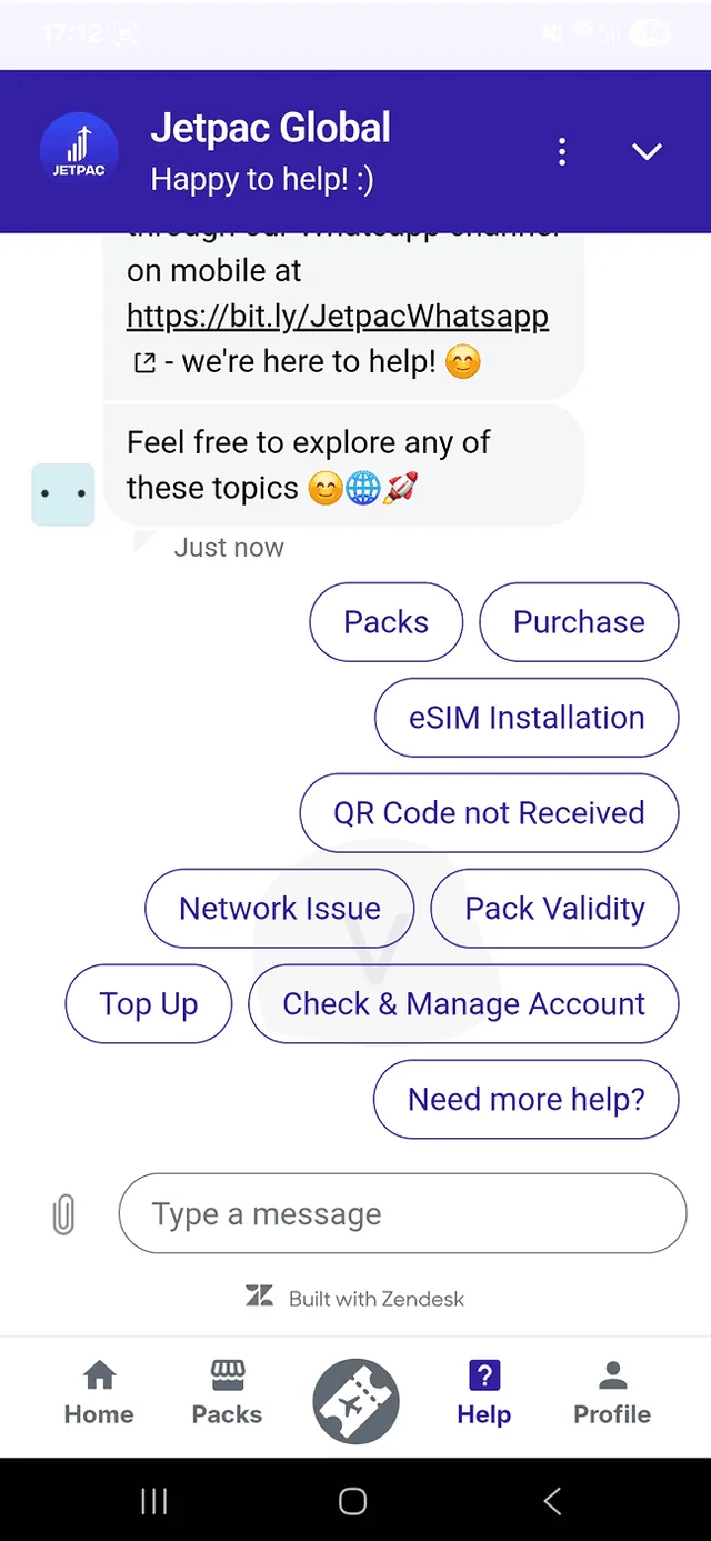 Jetpac Customer Support 2