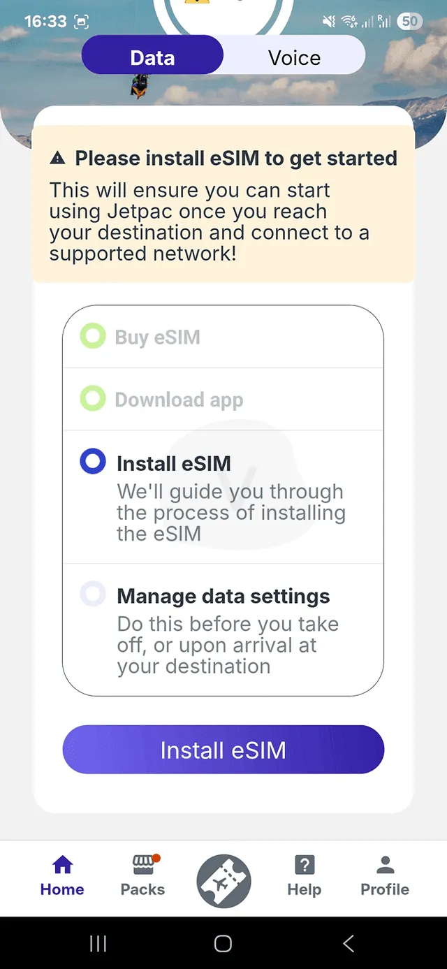 Jetpac eSIM installation 1