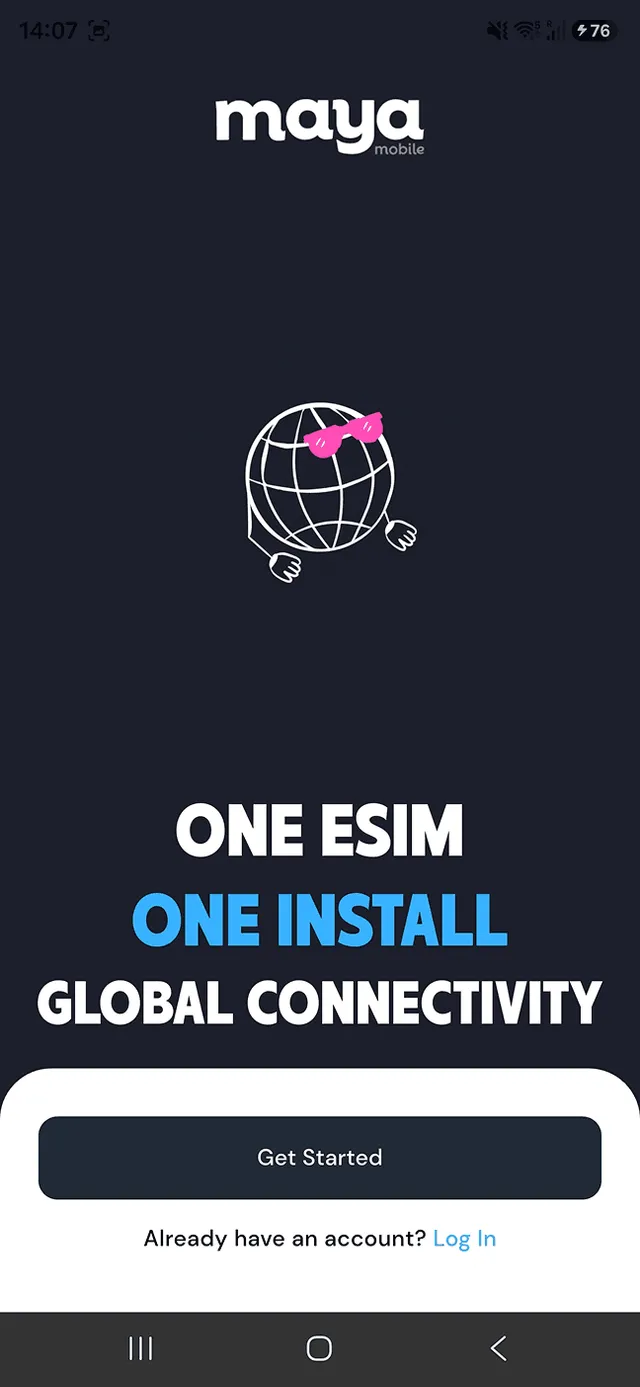 Maya Mobile app welcome screen