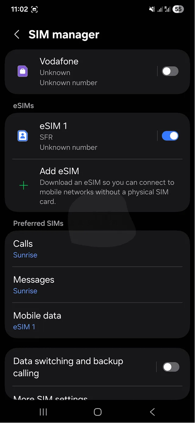 Instalacja Nomad eSIM 3