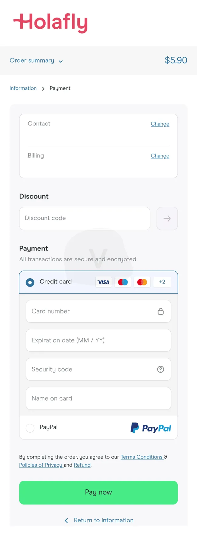 Proces nákupu Holafly eSIM