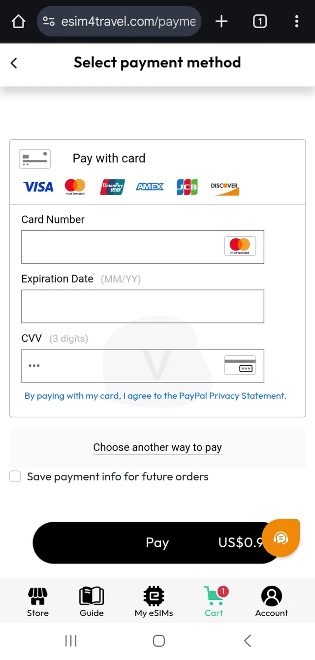 Order eSIM data eSIM4Travel