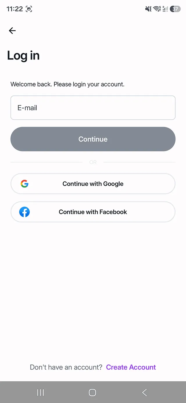 Roamless login with Google or Facebook