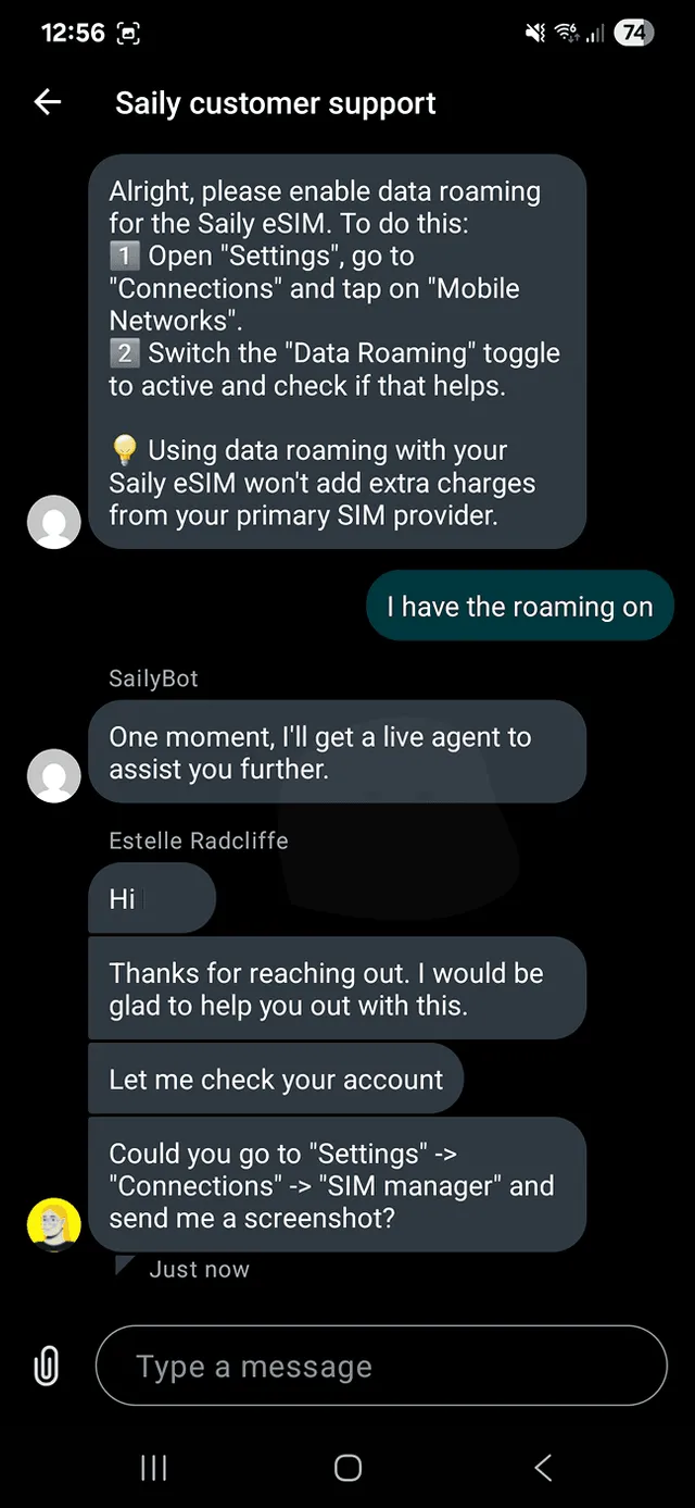 Saily customer support 3