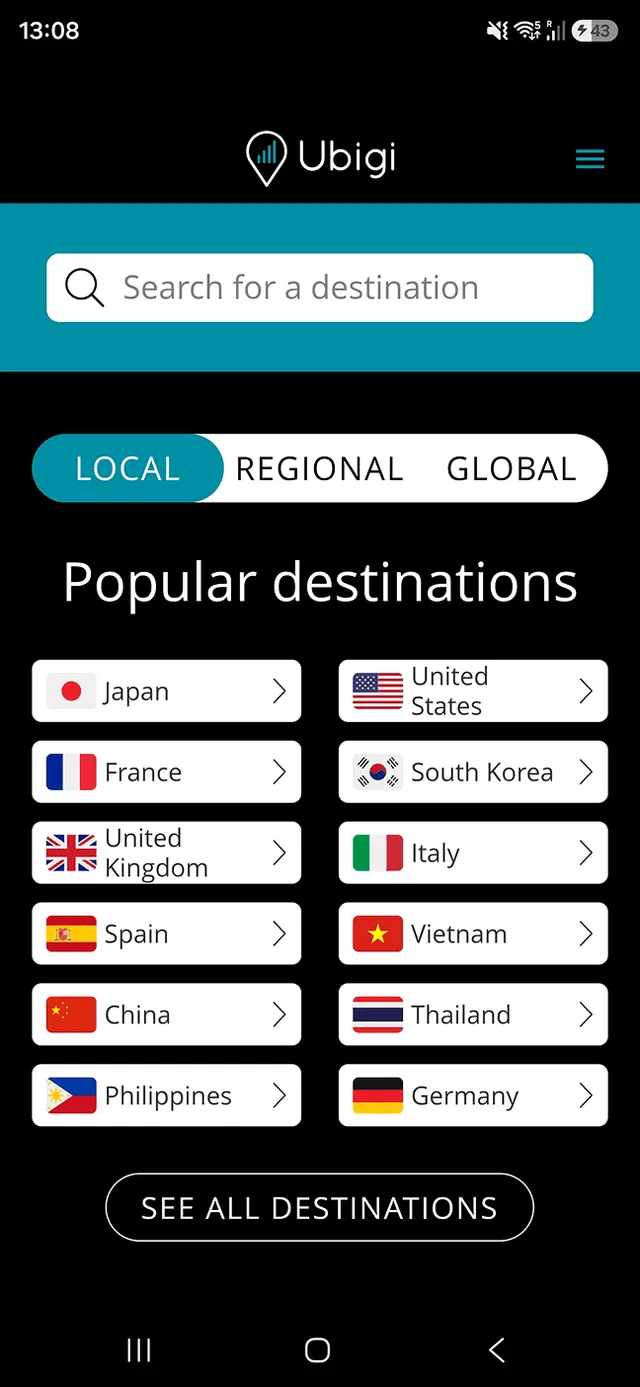 Ubigi app plan store