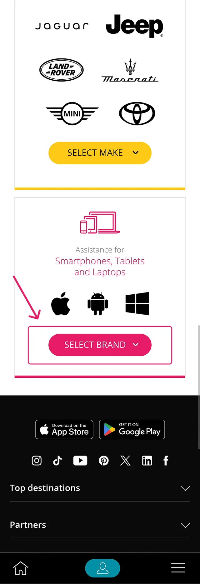 Ubigi help center sorted by device brand