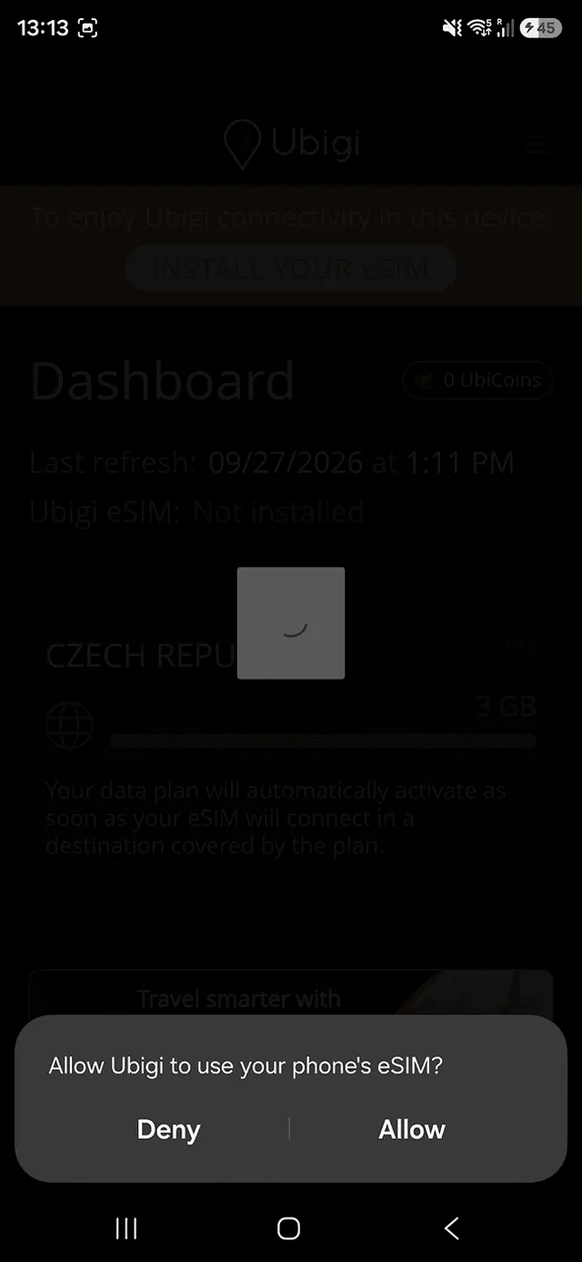 Ubigi eSIM installation step 3