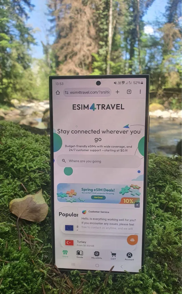 eSIM4Travel testing outdoor